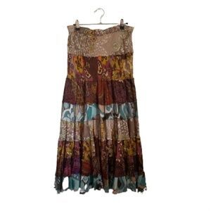 Solitaire Colorful Bohemian Maxi Skirt